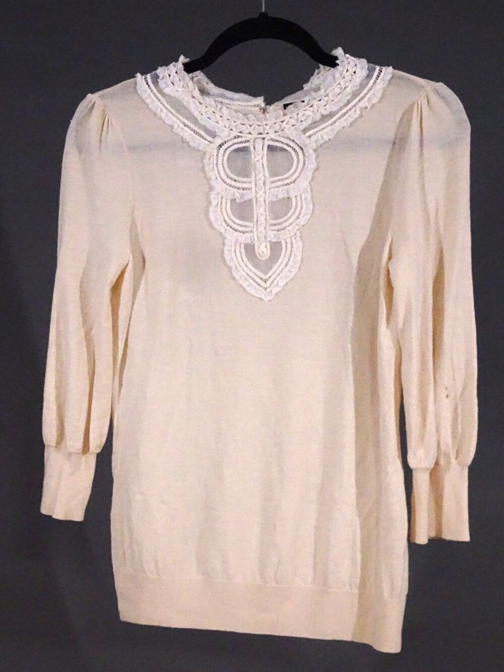 Elie Tahari Cream-Colored with Lace Top